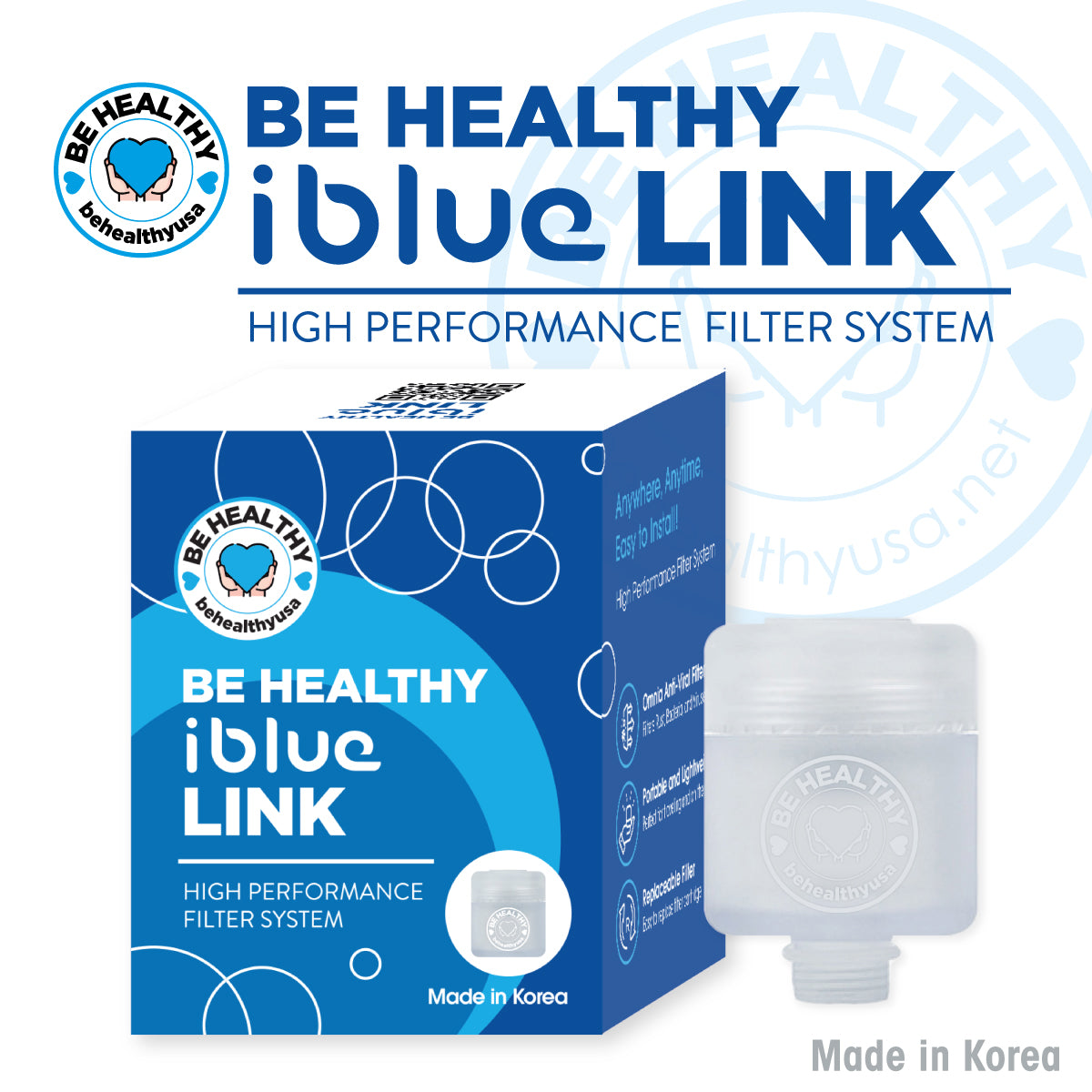 Be Healthy iBlue Link Portable Pure Water Filter System